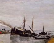 阿曼 吉约曼 : Barges on the Seine at Bercy
